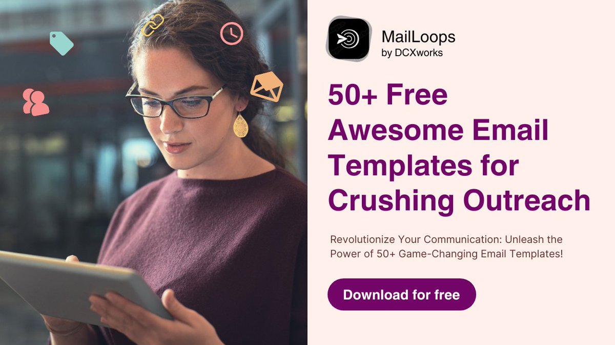 🚀 Elevate your outreach strategy with our 50+ killer email templates! Crush your communication goals and revolutionize your connections. 

Download it for free
dcxworks.gumroad.com/l/outreach-ema…

#EmailMarketing #OutreachSuccess #CommunicationRevolution
