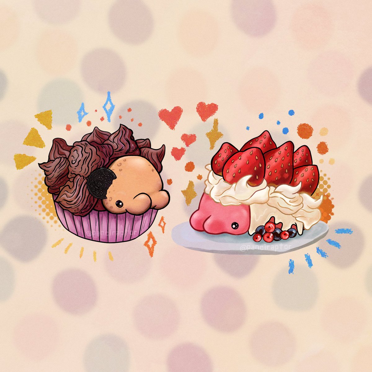 Panciraptor's tweet image. 🍫 Chocosnom &amp;amp; Snomberry 🍓
Regional variants or Snom-inspired desserts? Either way, they're really sweet! 🐛❤️

#Snom #Yukihami #Pokemon #Fanart #ユキハミ #ポケモン