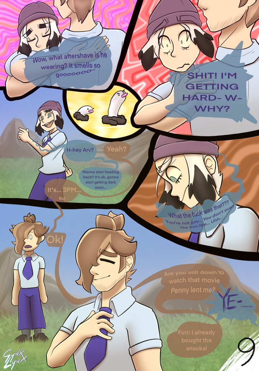 Page 9 of “Catching Feelings”! Art by the lovely @GynxL and shading by myself! Look forward to a new instalment each week! #Pokemon