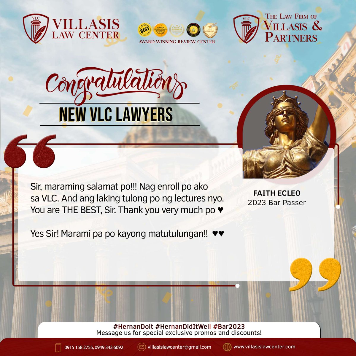 VLCBarReview's tweet photo. Your decision to place your trust in our program for your Bar journey is a testament to your dedication. We're here to support your path to success. #TogetherWecan 💖 https://t.co/OkGvKuZQLA