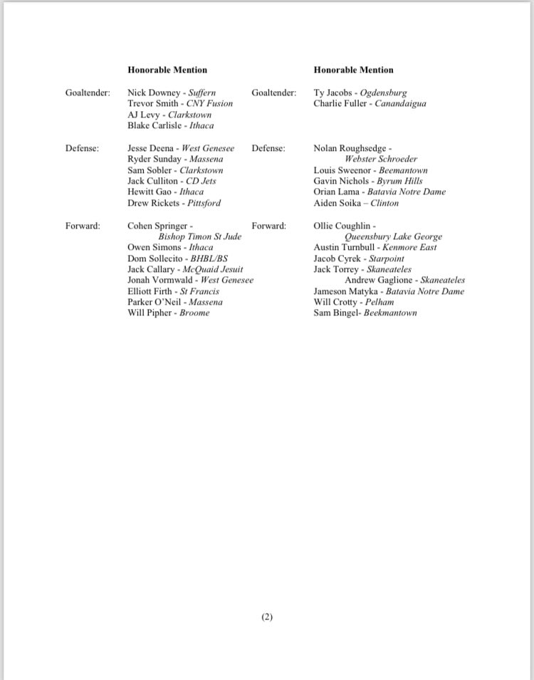 wnyfedhockey's tweet image. Congratulations to each of the Section VI hockey players selected to the ALL-STATE teams!  Selected by the Hockey Coaches Association of New York (HCANY)
@HCANYstate 
@SectionVI 
@bufnewspreptalk