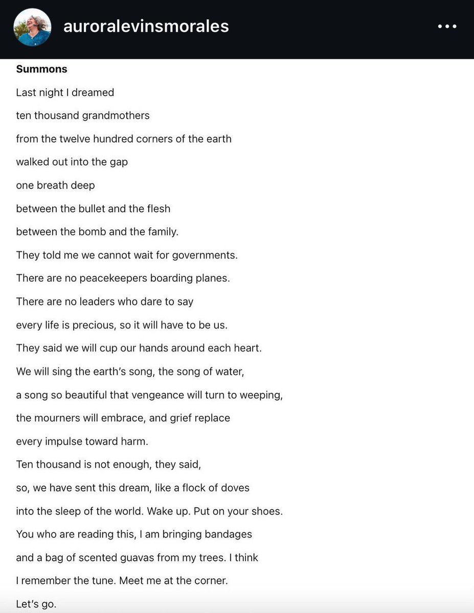 On Saturday at the March for Palestine I led the crowd to sing “Yma o hyd” (“still here” in Cymraeg) and “Sumud” (“steadfast perseverance” in Palestinian) together And above those beautiful voices I sang this poem by Ukranian-Jewish-Puerto Rican poet Aurora Levins Morales: