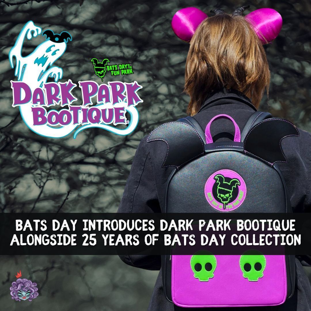 Embrace the shadows with Bats Day's chilling new venture, Dark Park Bootique! 👻 Discover the eerie elegance of the 25 Years of Bats Day Collection and unearth the sinister allure of the Barnabas Bat™ Mini Backpack. Click the link for details! creepykingdom.com/post/bats-day-…  #BatsDay