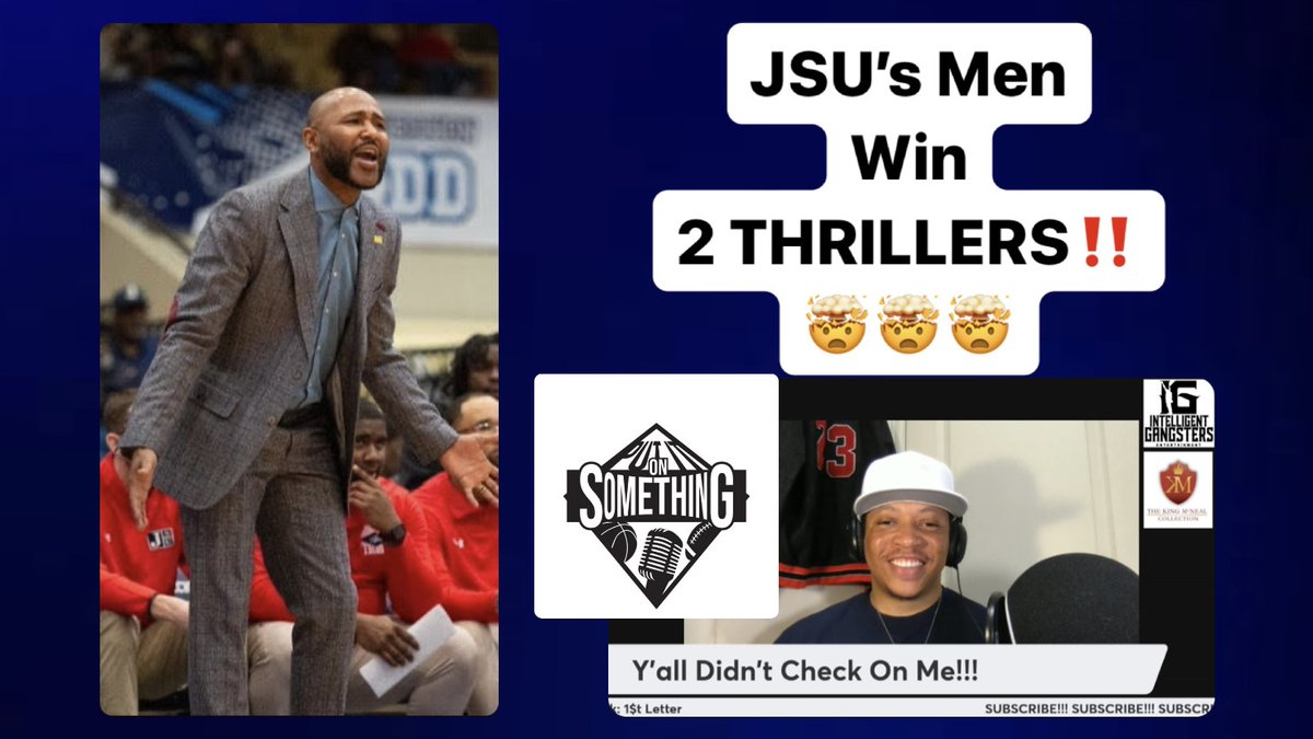 1st_Realest's tweet photo. Reaction to the Jackson State Men's Basketball Team's THRILLING Wins vs ... https://t.co/3tUIfnfZFA via @YouTube
#putitonsomething #jacksonstate #mowilliams #tomekiareed #basketball #hbcu #swac #meac #hbcus #espn #tctaylor #mississippi #nba #uapb #mississippivalley https://t.co/BNM52VKAQb