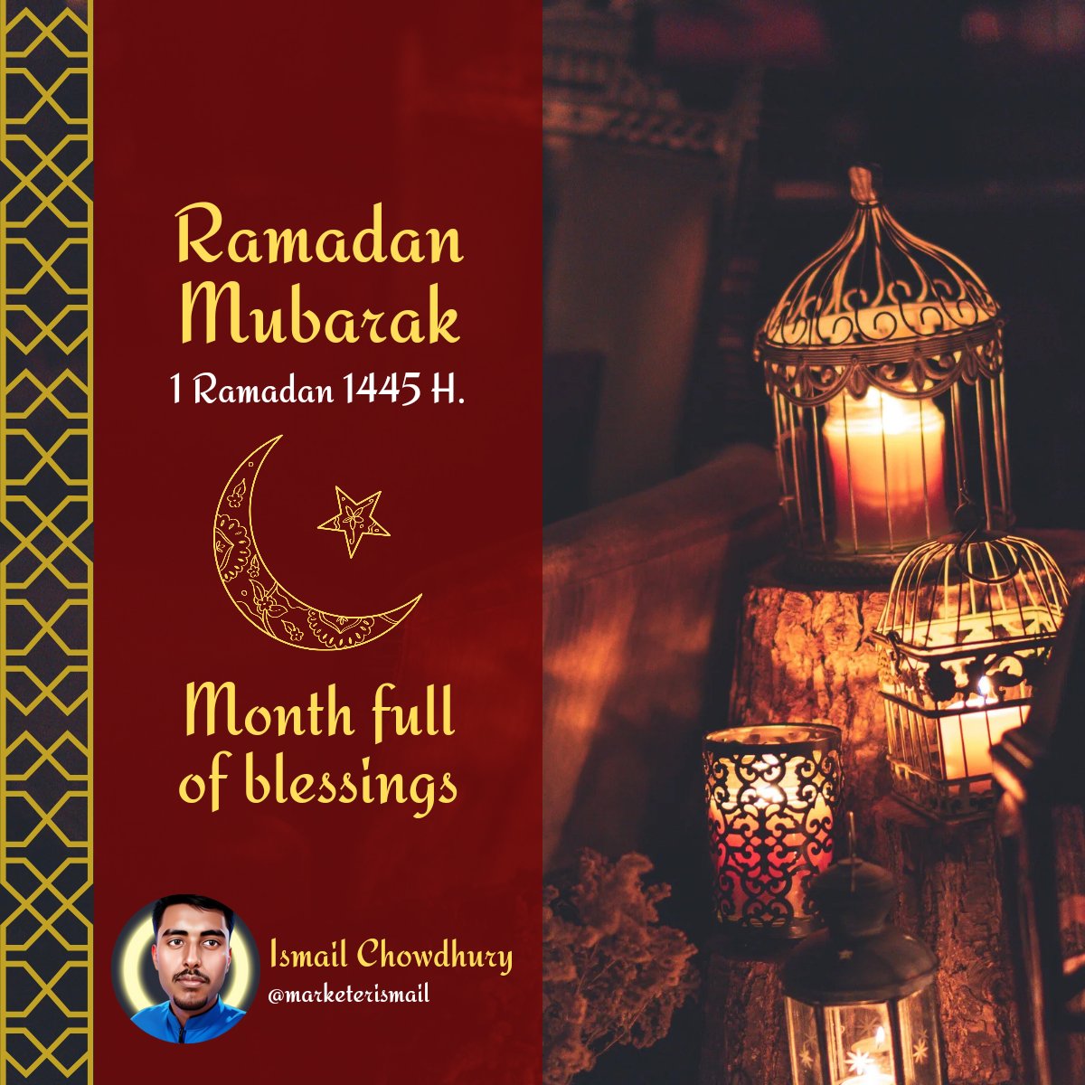 Ramadan Mubarak! As we enter this holy month, let us take a moment to reflect on our blessings and seek spiritual growth. I wish you and your loved ones a peaceful and fulfilling Ramadan, filled with ease during your fasts and answered prayers.