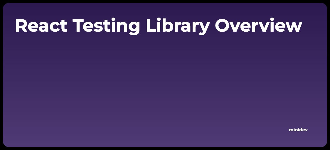 minidevinfo's tweet image. Learn React Testing Library for robust UI tests that mimic user behavior. Install easily, support Hooks!
#ReactTesting #UITesting #DevTools minidev.info/?p=1022