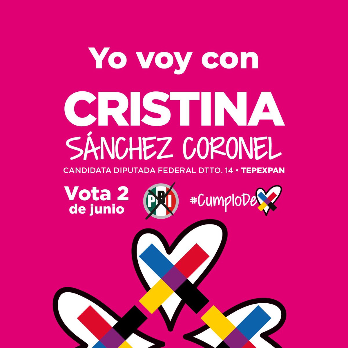 CristinaSanCol1's tweet photo. Quiero pedir su apoyo y confianza a nuestras aliadas y aliados para seguir #CumpliendoDe🩷 y lograr grandes cosas para nuestro #DistritoFederal14.

Juntas y juntos vamos a defender nuestra región de Morena que solo busca hacerle daño. https://t.co/HadKFQ2LR6