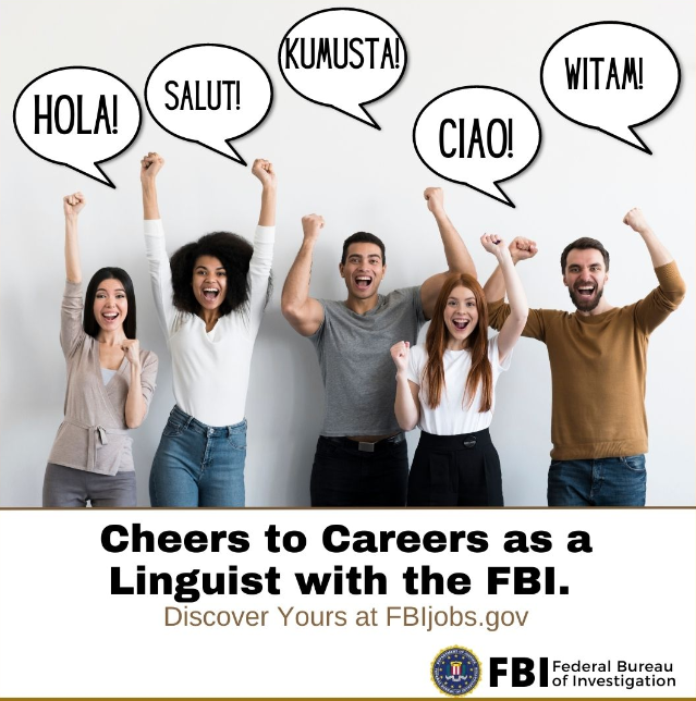 March 11-15 is Foreign Language Week. If you are fluent in more than one language, we invite you to explore career opportunities as an #FBI Linguist. Learn more at FBIjobs.gov/languages