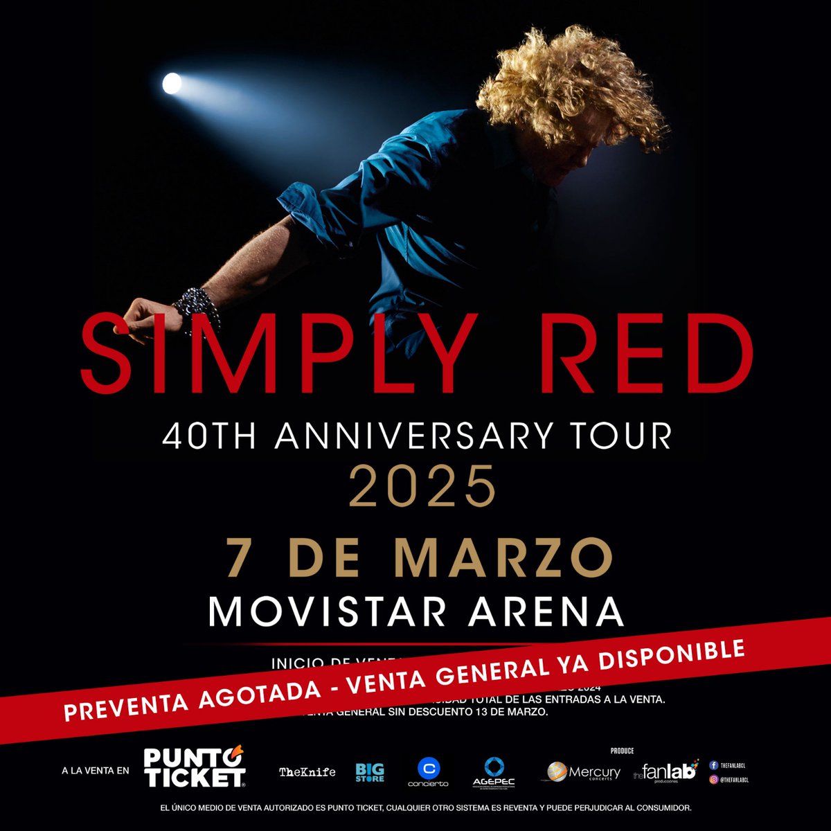 Porque tú lo pediste! #simplyred agenda 2° concierto! Aprovecha la preventa con todo medio de pago este Martes 12 de Marzo a las 11.00 am en @puntoticket puntoticket.com/simply-red