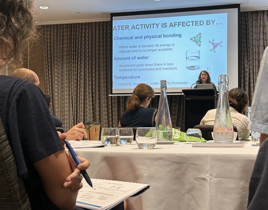 graintec's tweet image. HAPPENING NOW: The Importance of #WaterActivity Seminar - Brisbane feat. Mary Galloway, lead scientist of #AquaLab USA.

The comprehensive seminar on mastering moisture control and water activity is in full swing, with a captivated audience soaking up every valuable insight.