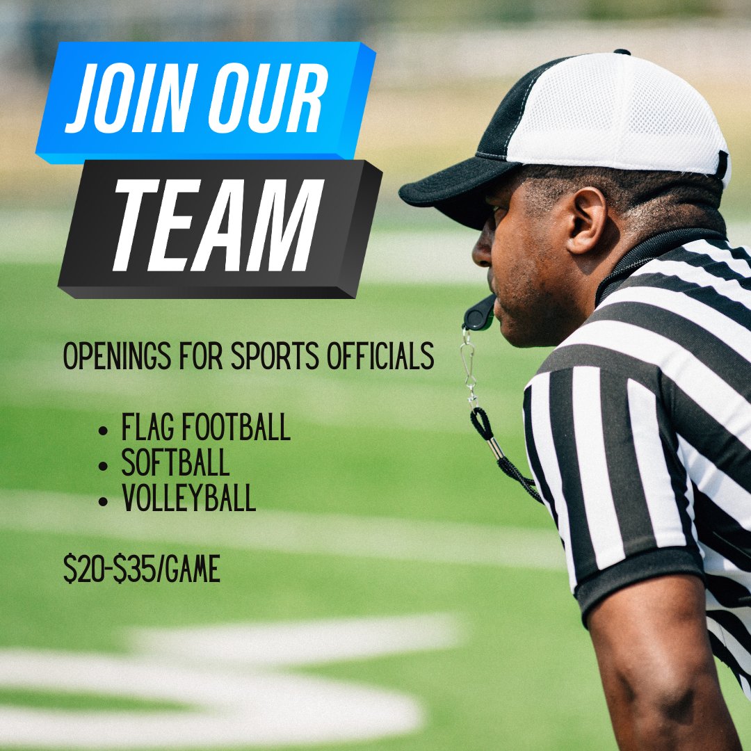 Stay connected to the game! CRPR is recruiting for sports officials throughout the year. To inquire, email jhall@crcog.net or call (814) 231-3071.