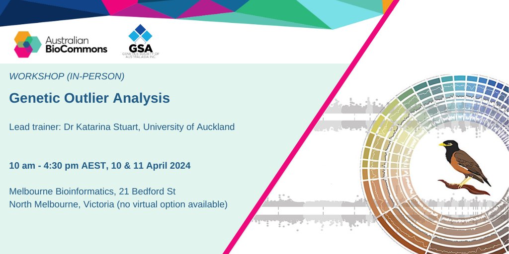 ✅Use genetic selection analysis as part of your #lifesciences research?
✅Based in Melbourne?
✅ Free event!
Apply to join our in-person workshop with Dr <a href="/Katarina_Stuart/">Katarina Stuart</a> from <a href="/AucklandUni/">University of Auckland | Waipapa Taumata Rau</a>! eventbrite.com.au/e/workshop-gen…

#dataanalysis #bioinformatics #workshop