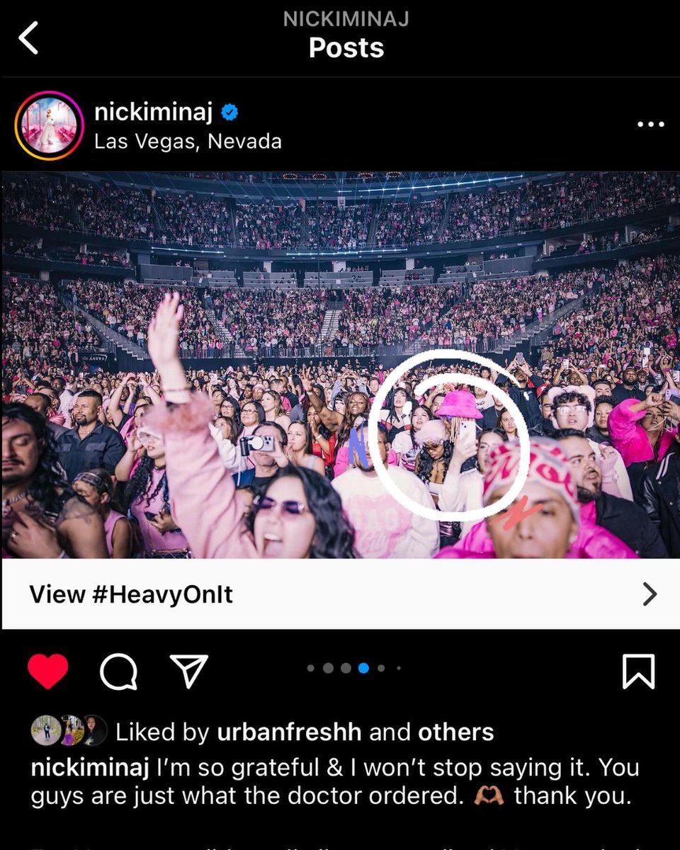 jf0rd's tweet photo. Still not over this! Turned Sin City into GAG CITY!!! Vegas what’s good!! 🥹🦄🎀🫶🏾✨ #NickiMinaj #PinkFriday2 #HeavyOnIt #GAGCITY #GagCityLasVegas @NICKIMINAJ https://t.co/0tpwoHZlxb