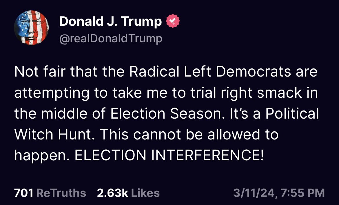 It’s not fair that he’s running for president after committing 91 felonies in four different jurisdictions, but our justice system is easily exploited by the wealthy.