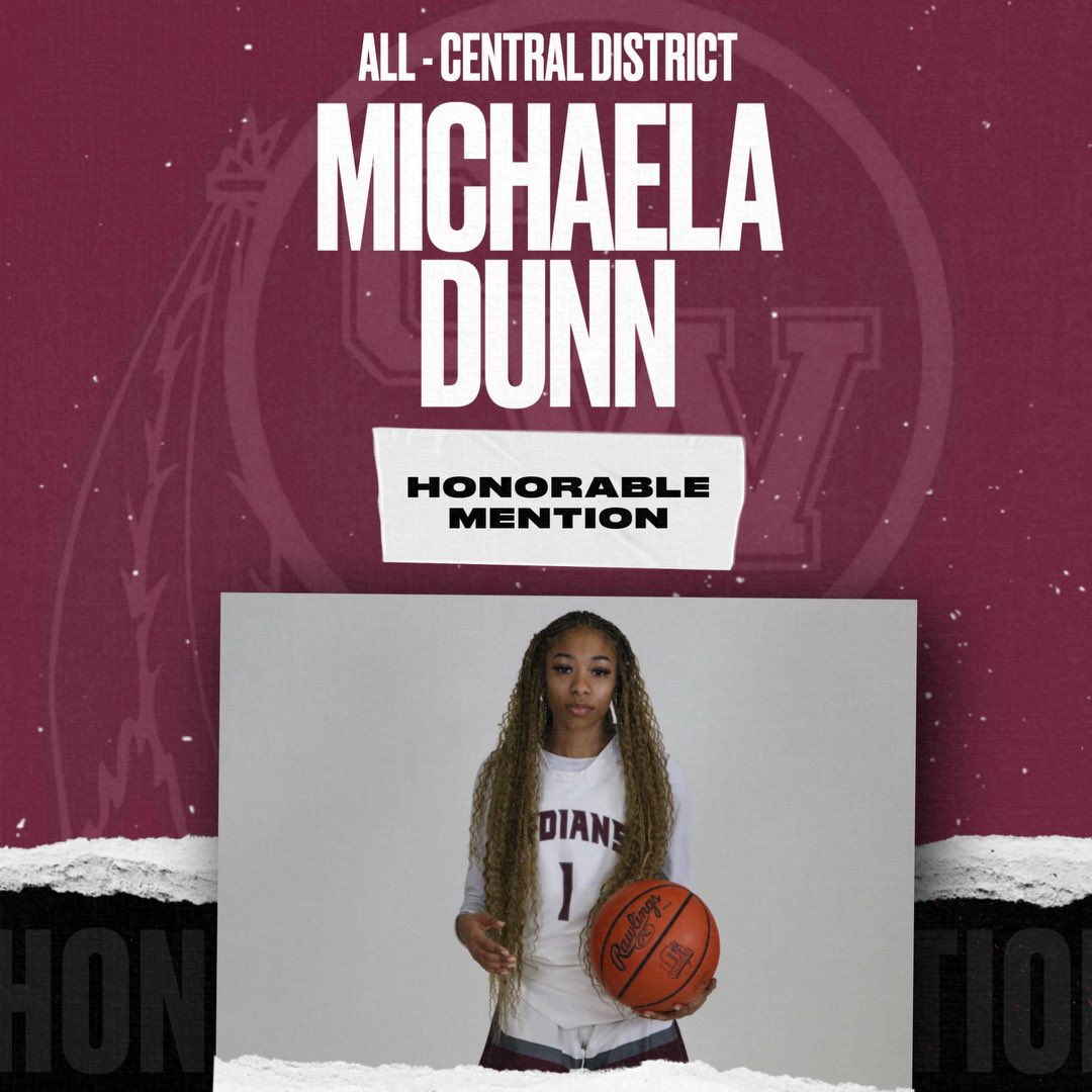 Congrats to @MichaelaD_Dunn on being named Honorable Mention All-Central District.