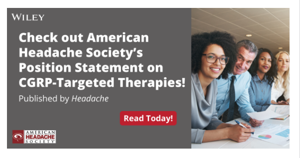 Free Access: An @ahsheadache Position Statement Update recommends that #CGRP targeted therapies be included as first-line treatments for #migraine @andycharlesucla @kathleen_digre @petergoadsby @mrobbinsmd @HersheyAndrew …adachejournal.onlinelibrary.wiley.com/doi/full/10.11…