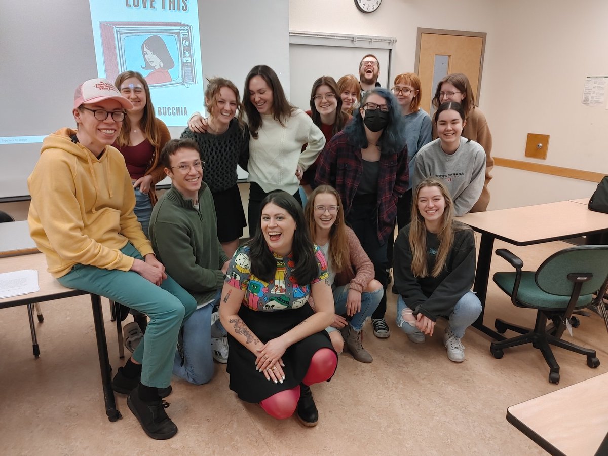 It was a big deal! Enormous thanks to Dina Del Bucchia (@DelBauchery) for visiting my poetry and fiction classes at @goUFV today!