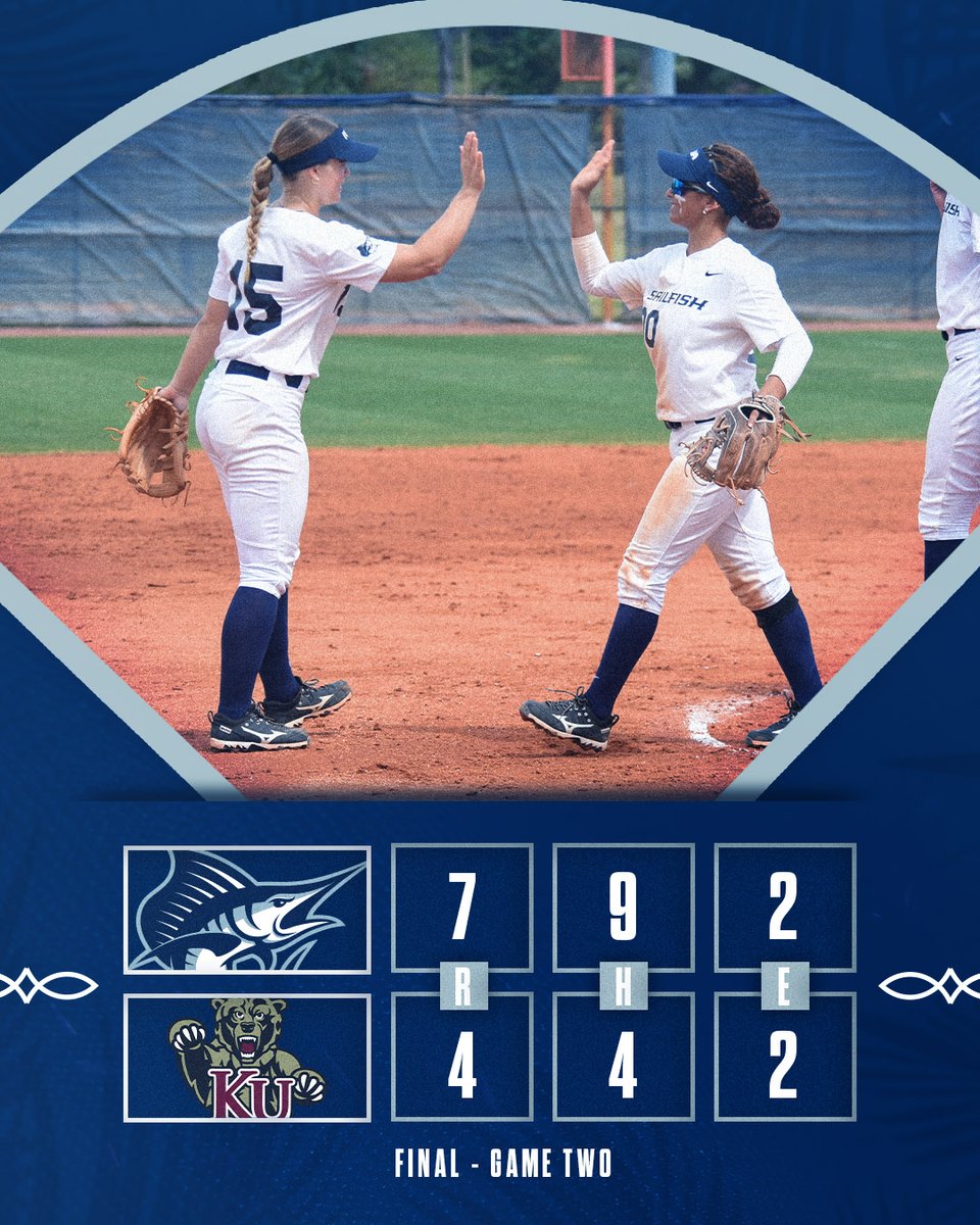 A five-run fifth inning earns a win in game two #FEARtheFISH 🐟🥎