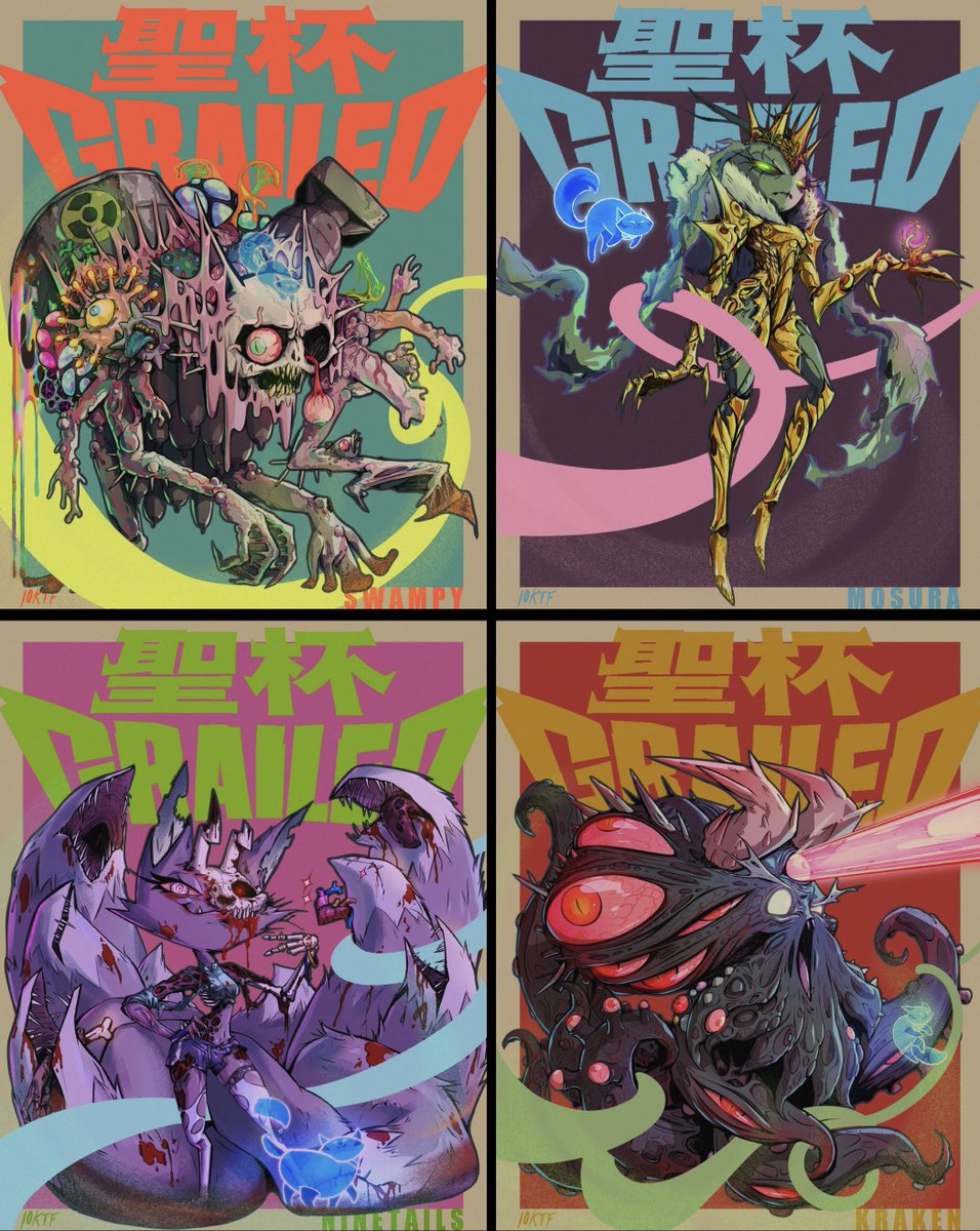 Celebrating the reveal of The Grailed!!! <a href="/10KTFshop/">Wagmi-san</a> 

GIVEAWAY ✨ Creating 1/1 custom posters for 3 winners 

To enter, RT + drop your new PFPs in the comments

LFG 聖杯