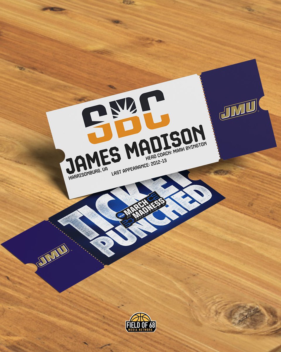TheFieldOf68's tweet photo. TICKET PUNCHED! 🎟️

James Madison wins the Sun Belt Championship! https://t.co/fElYbw4nKF