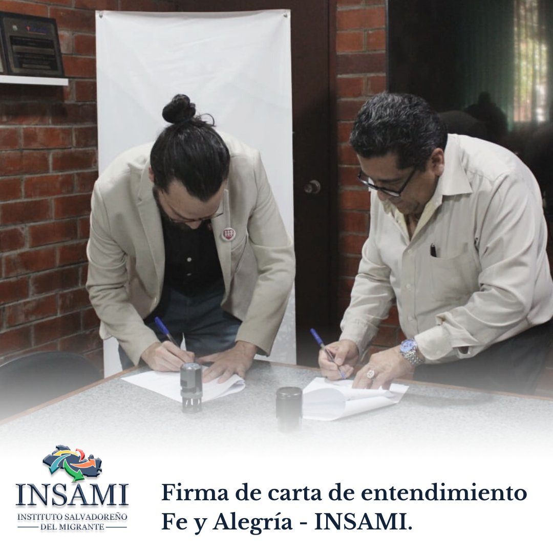 InsamiSV's tweet photo. La amistad y colaboración se formaliza con la carta de entendimiento que establece mecanismos de coordinación e implementacion de programas y proyectos que beneficiarán a los migrantes en la ruta y a los migrantes retornados. https://t.co/ER9PeWMUof