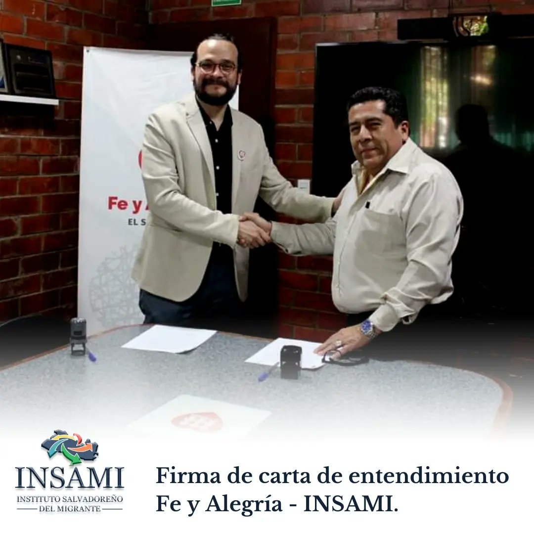 InsamiSV's tweet photo. La amistad y colaboración se formaliza con la carta de entendimiento que establece mecanismos de coordinación e implementacion de programas y proyectos que beneficiarán a los migrantes en la ruta y a los migrantes retornados. https://t.co/ER9PeWMUof