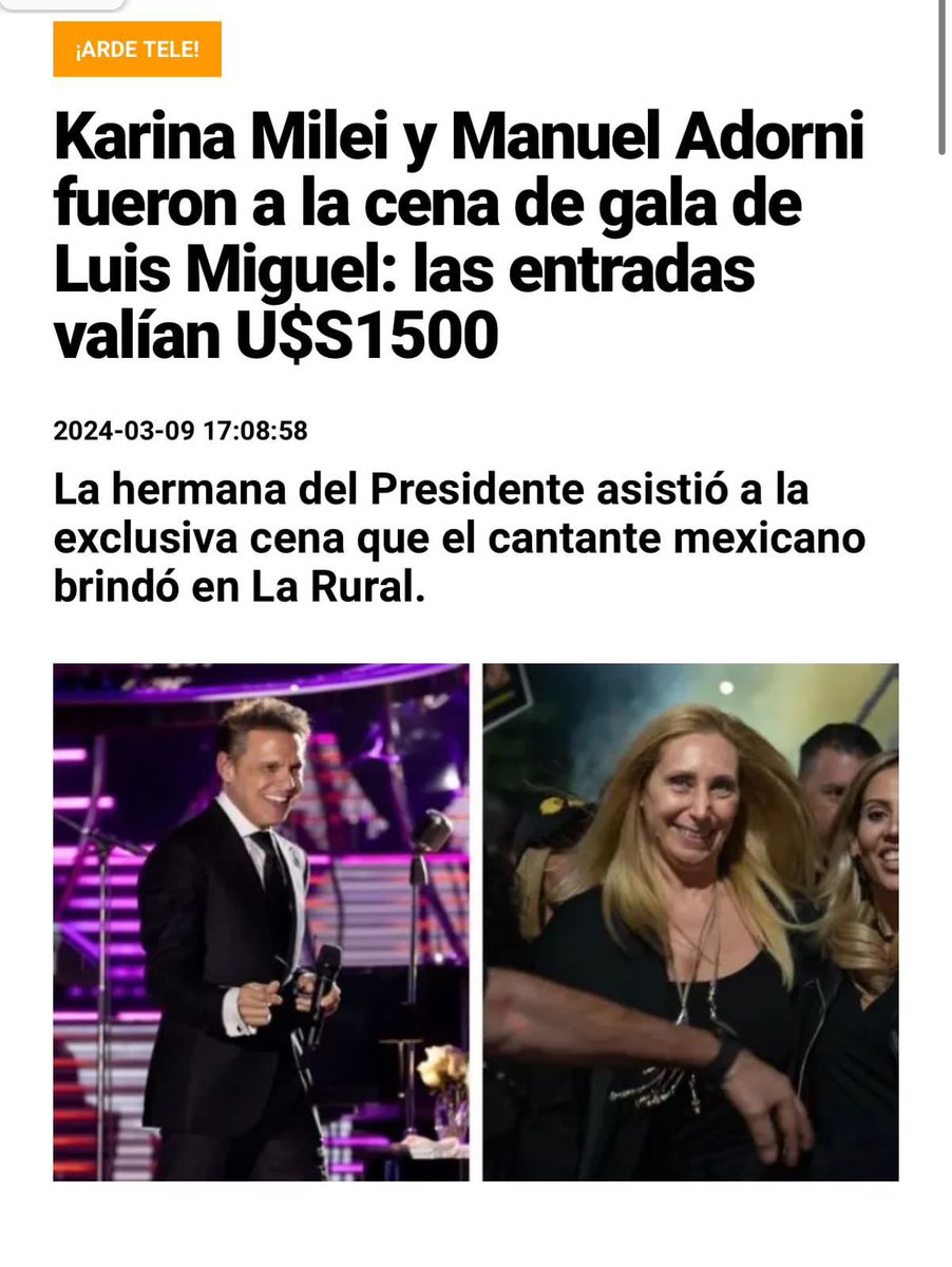JuanEslaiman's tweet photo. Durante todos estos días, vimos cómo Milei se ríe en la cara de los que la están pasando mal. Parece que "SÍ HAY PLATA” para sus amigos y sus trolls. 

Mientras te dicen que “no hay plata” para tu jubilación o tu salario, “la casta” está más cómoda que nunca…

🔻Sí hay plata para que: 

- Milei se aumente el sueldo 50%, a 6 millones
- ⁠Milei le aumente 50% a la Vice y a sus Ministros
- Contraten twitteros por 3 millones cada uno
- Menem contrate a su sobrino de 20 años por 3 millones
- Menem le consiga a su tío (Eduardo Menem) jubilación de privilegio. 
- Villaruel y Menem le aumentan el salario a los legisladores 35%.
- Adorni contrate a su hermano por 3,5 millones.
- Karina Milei vaya a cenas con Luis Miguel por 1,5 millones 
- Milei y su hermana se queden en hoteles millonarios en Roma. 

Y así podríamos seguir…