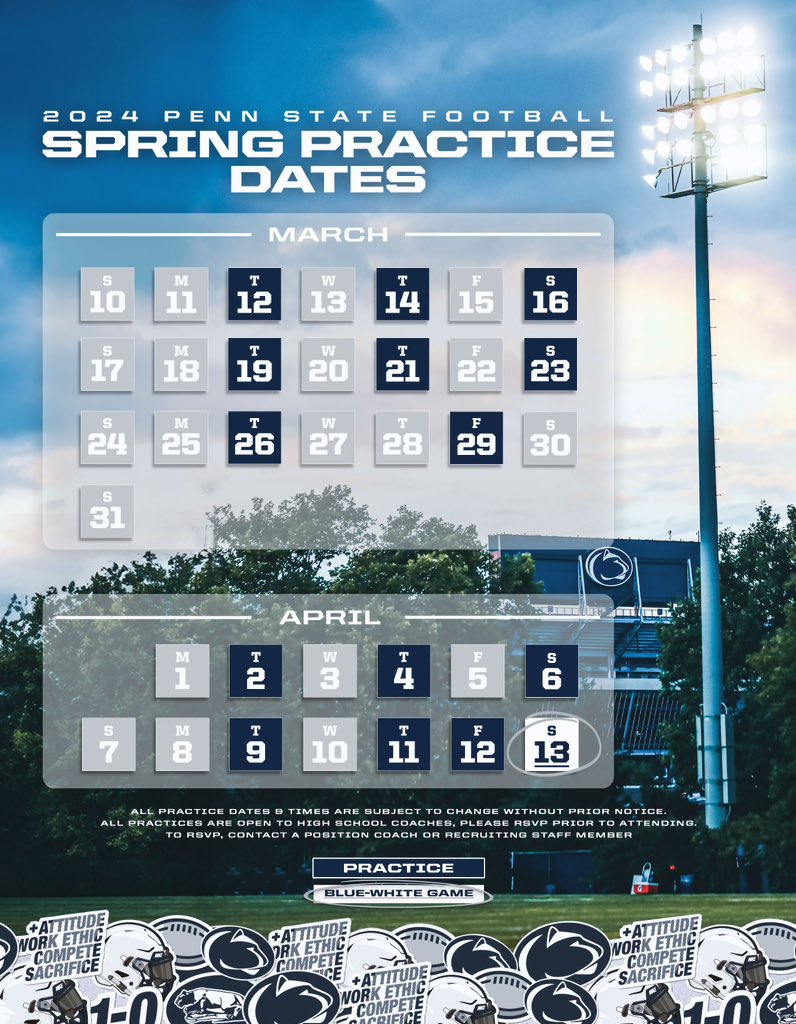 Hyped to be at PSU on the 29th for their spring practice! @CoachFrantzJ @SVSQB @chadshenne @DannyOBrienQB @Kotelnicki @Coachpoindexter @adamgorney @HappyValleyRctg @SeanFitzOn3 @RivalsDylanCC @On3Recruits