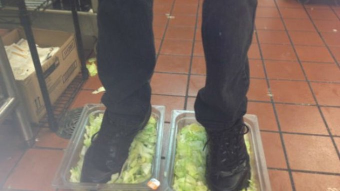 In 2012, a Burger King employee anonymously posted an image on 4-chan of him putting his feet in lettuce, with the caption: 

"This is the lettuce you eat at Burger King." 

It took 20 minutes for people to track down the branch the employee worked at and contact the news. 

The