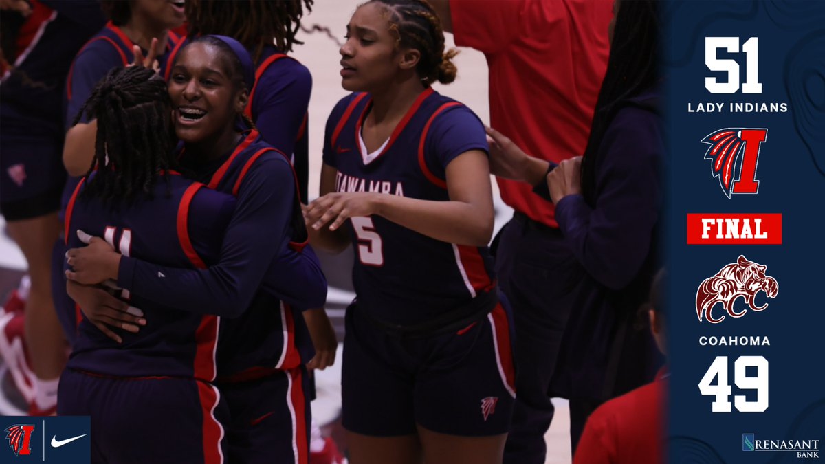 LetsGoICC's tweet image. FINAL FROM CLARKSDALE: Lady Indians rally from seven to win 51-47 and advance to the semifinals of the NJCAA Region 23 Tournament! #RollTribe #ICCWBB