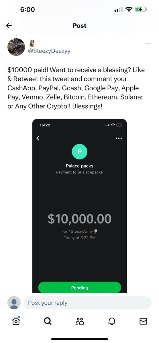scamminghandles's tweet photo. .@SteezyDeezyy wants people to believe that he just gave away $10,000, but like the recent large @TokenArise “giveaways,” this one is fake as well. The screenshot does have a real cash tag, but it is forged - when you zoom in, the tag is clearer (while the rest is blurry). https://t.co/KIkqZg3MTp