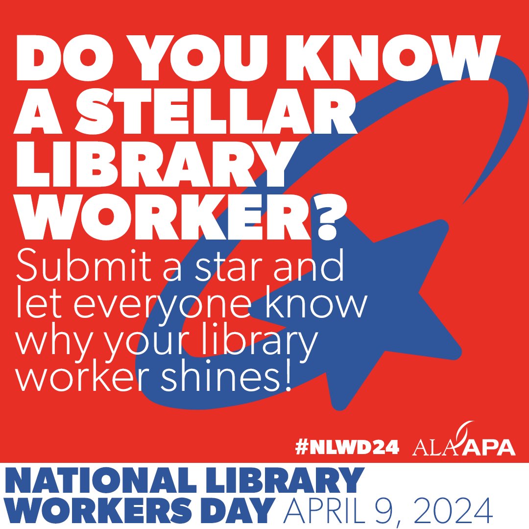 Today, April 9, is #NationalLibraryWorkersDay. 📖 To show some 🩷 for library workers & the work they do throughout the year, you are invited to Submit a Star ⭐️ by providing a testimonial about a favorite #MPHPL employee at the URL below. 🔗 ⬇️ surveymonkey.com/r/SubmitAStarf… #NLWD24