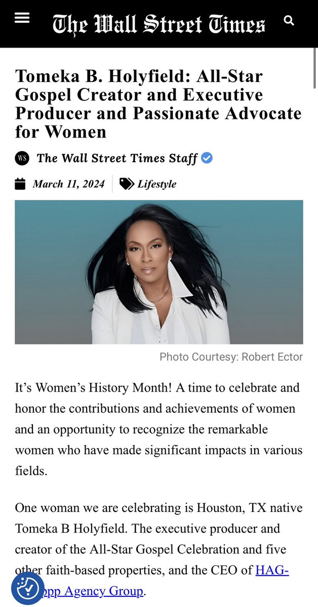 Article: wallstreettimes.com/tomeka-b-holyf…

Thank you Wall Street Times for recognizing my passion in advocating for women. From a young age, I have always believed in the power of women helping women. 

Throughout my life, I have been a CHEERLEADER for others, celebrating their successes