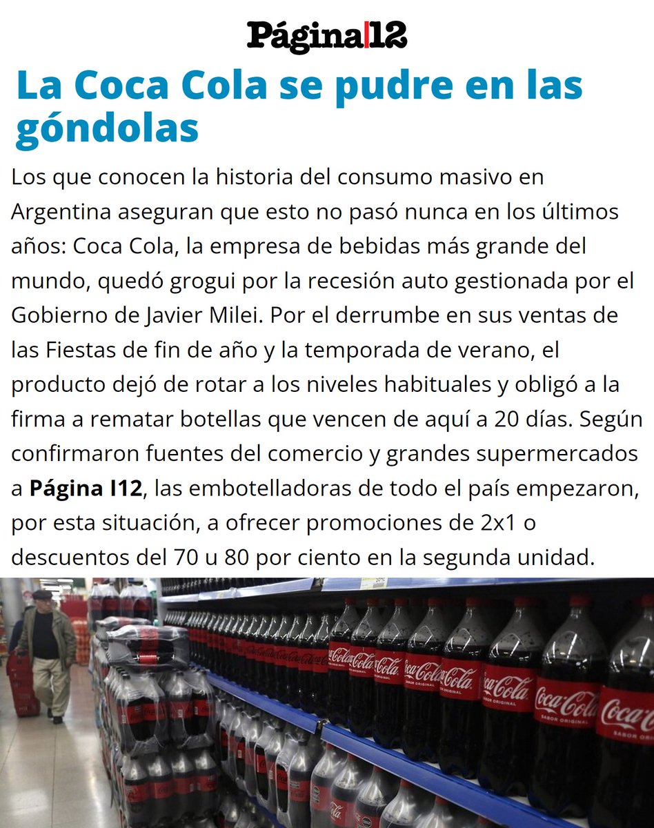 "Coca Cola":
Por los comentarios sobre un artículo de Página 12