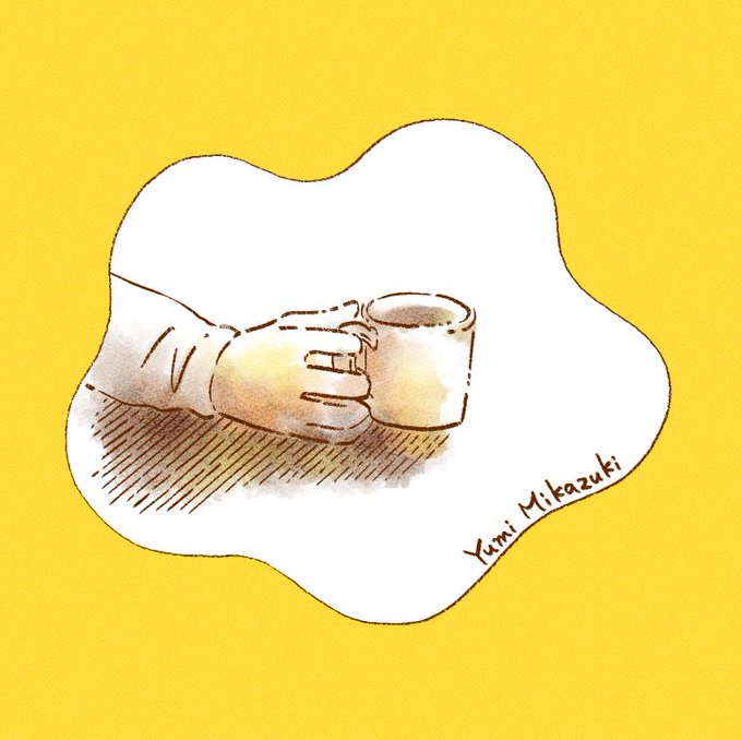 ほっとひと息。#イラスト 