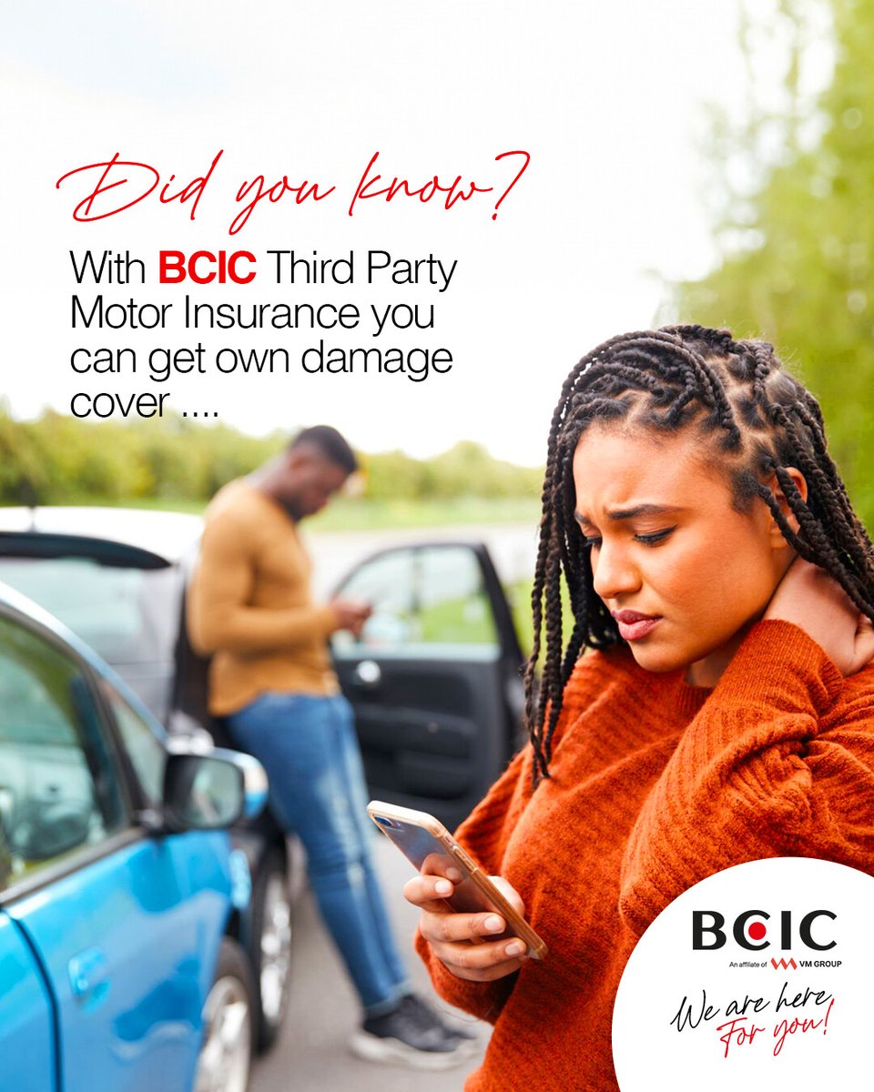 Did you know? 
With BCIC Third Party Motor insurance you can   get own damage cover 

#bcic #insurance #bcicinsurance #thirdpartyinsurance #motorinsurance #car