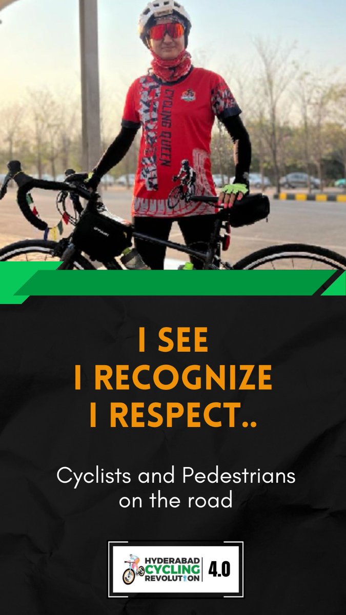 HydcyclingRev's tweet photo. I see 
I recognise
I respect
Cyclist &amp; Pedestrian 🚸 on Road
#HyderabadCyclingRevolution
@Makinaction0310

@sselvan @BYCS_org @Ravi_1836 @TelanganaCMO @HMDA_Gov @md_hgcl @CommissionrGHMC @pedestrianspace @ErikSolheim @CYBTRAFFIC @HYDTP @RCKTRAFFIC @HYDTrafficMan @Team_Road_Squad https://t.co/1S8DfGDJLu