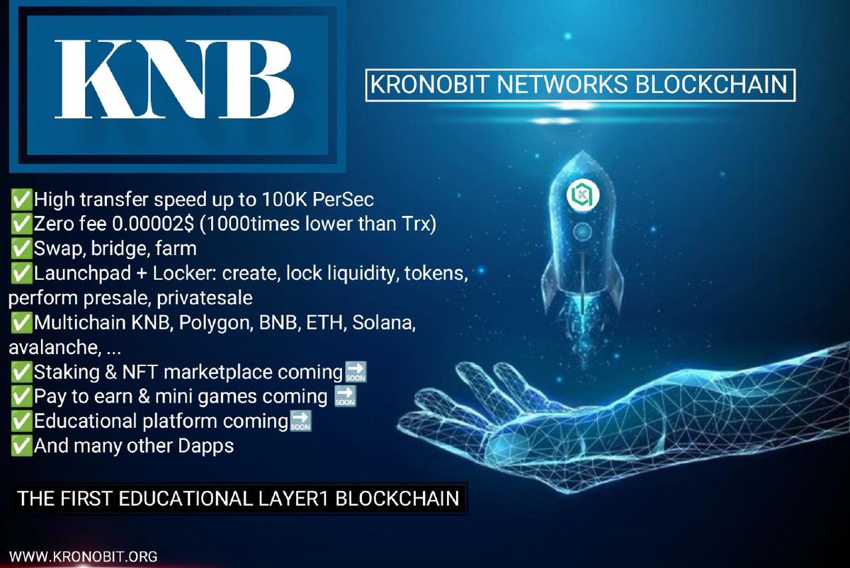 KNB is a successful digital currency. "KNB" is a great achievement in the digital world which has never happened before.💥💥🚀🚀

kronobit.org

$KNB