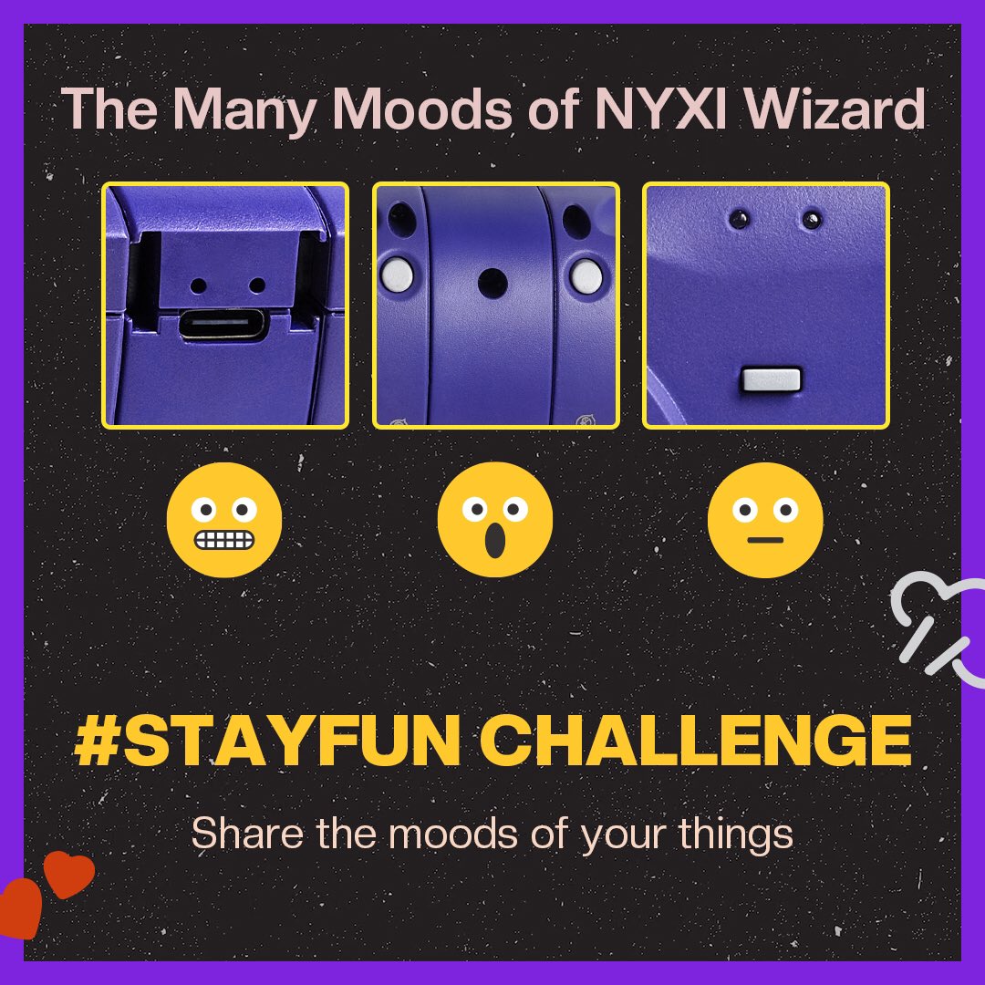 NyxiGaming's tweet photo. Have you ever seen the emoji-alike components on your game gear or some hardware? It's the mood of your things. 🤥
Enter: share the moods of your things, @NyxiGaming and add #STAYFUN
Enjoy the event!
#NYXI #NYXIWIZARD #gamer #emoji #Joycon https://t.co/SNr1dFIkuz