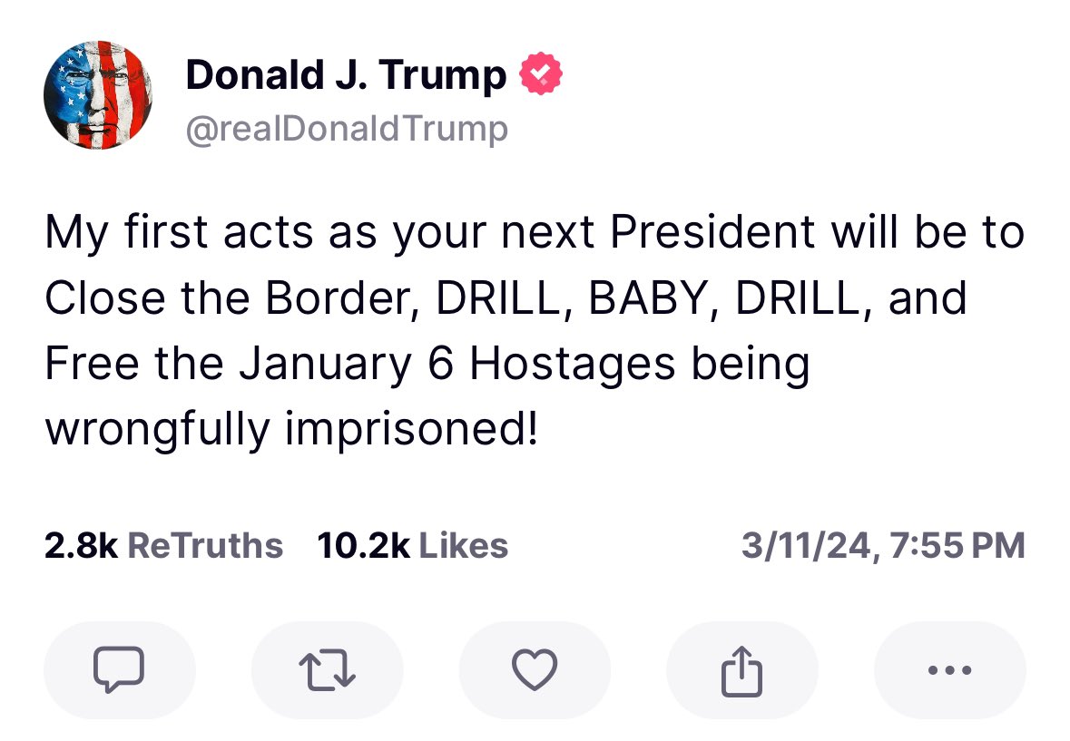 bennyjohnson's tweet photo. 🚨 Trump announces what his first actions he would take as President would be. https://t.co/gGOGJ3mUBa