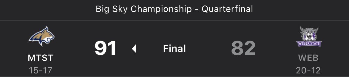 #MONTANASTATE +7.5 ✅

#FREEPLAY RECORD MOVES TO 37-14

#WEBERSTATE CHOKES EVERY YEAR WITHOUT DAME 😂😭 #cbb