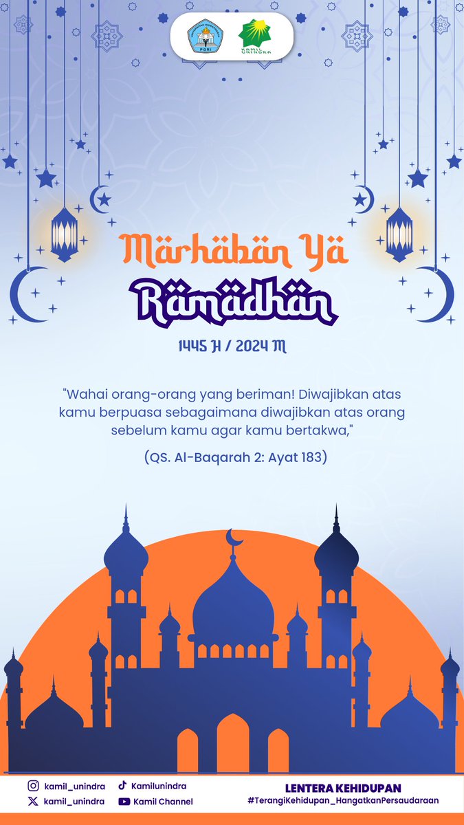 SELAMAT MENUNAIKAN IBADAH PUASA 1445 H 🙏🏻✨
Semoga di Ramadhan tahun ini menjadi momen untuk kita menjadi hamba yang lebih baik ☺️☺️ Semoga juga SobMil dan tentunya MinMil juga dapat melaksanakan ibadah terbaiknya di bulan suci ini, serta mendapat berkah, rahmat, dan keselamatan.