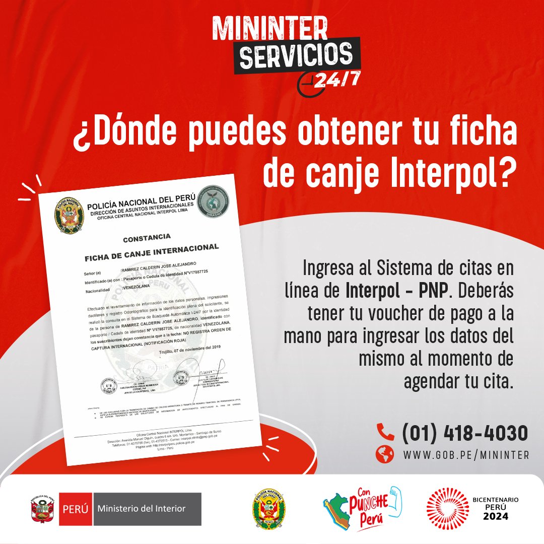 MininterPeru's tweet photo. 📌 Te enseñamos a obtener la Constancia de Ficha de Canje Internacional para uso en @MigracionesPe, embajadas u otras entidades públicas.

Ingresa a este enlace y sigue los pasos ➡️ https://t.co/zWXgbhNvqN

#MininterServicios https://t.co/Ou4fvdlXSm