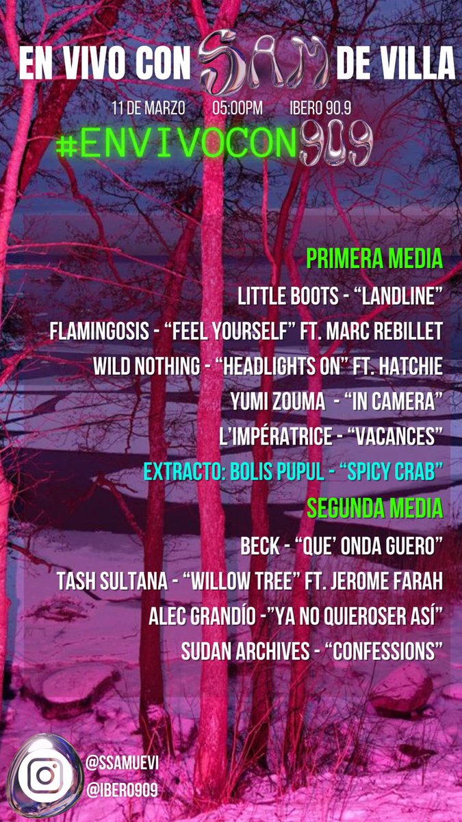 ssamuevi's tweet photo. graciassssss a nuestra @kronckitos por tan bonito playlist &amp; a toda esa bandita chambeadora, desmadrosa &amp; bienvibrosa x sintonizar! nos escuchamos mañanita✨🥹❤️‍🔥📻🫡 x
@Ibero909FM https://t.co/BMs5mcxmeC