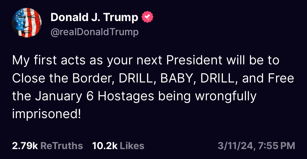 Garrett Haake on X: "Not the main thing here, but Trump's “drill baby drill”  mantra is so odd in 2024. The US is producing more oil and gas right now  than any