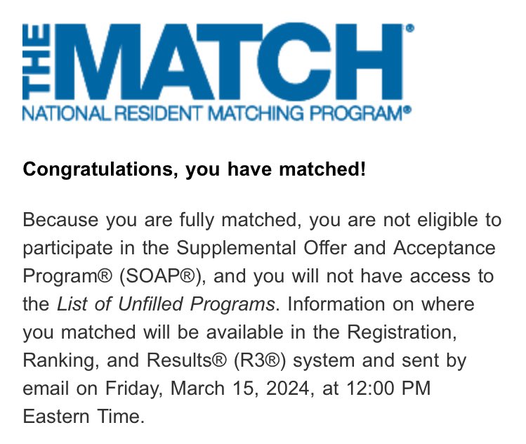 sc_levis's tweet photo. I matched!!! Can’t wait to start my training as a Psychiatrist!  #Match2024 https://t.co/gEY6Zg5D8r