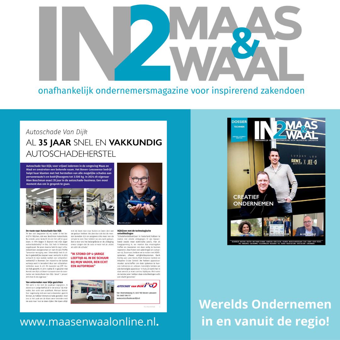 Autoschade Van Dijk ook in IN2 Maas &amp; Waal
Lees hier al online:
issuu.com/bm4a/docs/in2_…
maasenwaalonline.nl