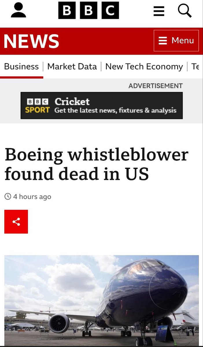 🇺🇸 Boeing Whistleblower John Barnett Found Dead of "Self-Inflicted" Wound

After weeks of repeating claims "Putin killed Navalny," the BBC/others uncritically repeat claims a Boeing whistleblower committed "suicide" amid speaking out on Boeing's poor safety standards.