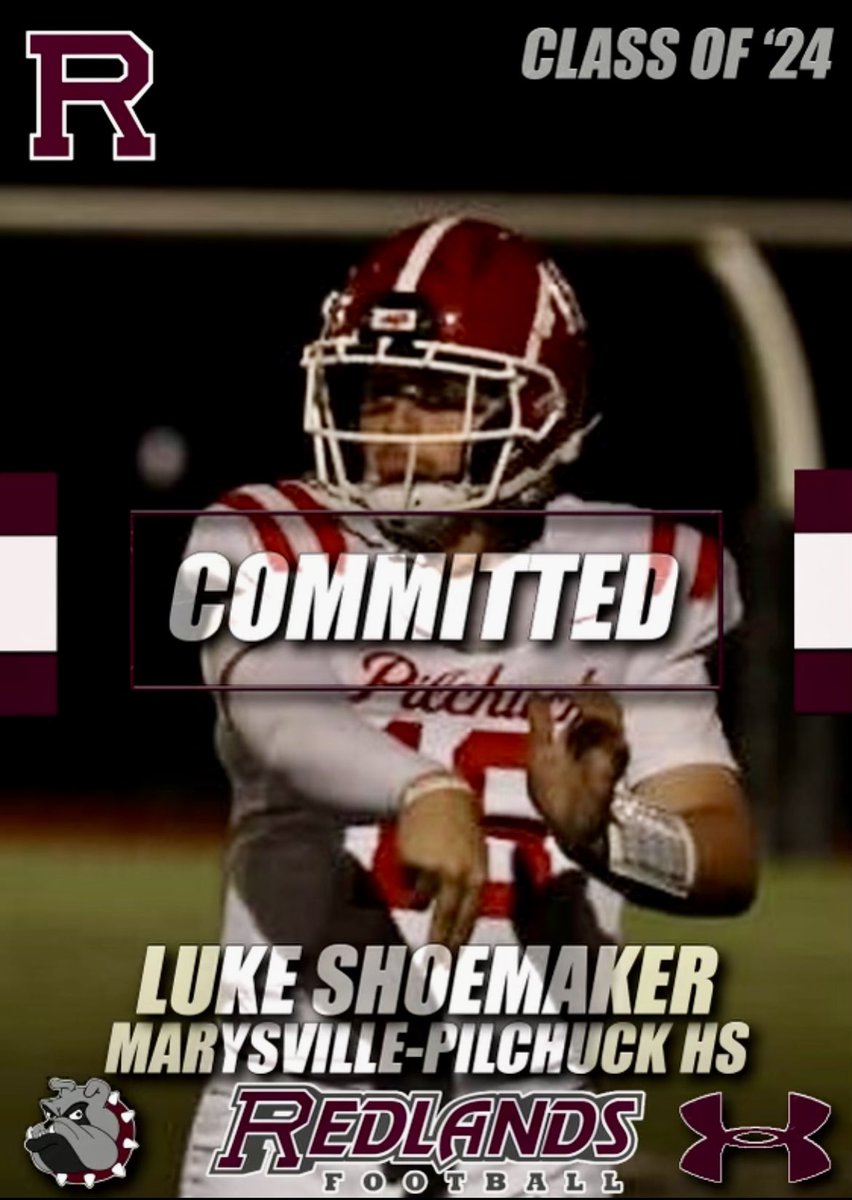 Luke Shoemaker (@lukeshoemakerfb) on Twitter photo Thrilled to announce my commitment to the University of Redlands. This marks the beginning of an incredible journey. Grateful for the support that brought me to this moment. Here's to new challenges & opportunities! <a href="/CoachSchwetz/">Dalton Schwetz</a> <a href="/BrandonHuffman/">Brandon Huffman</a> <a href="/RecruitRadarPNW/">Recruit Radar</a> <a href="/UofR_Football/">Redlands Bulldog Football</a> Thrilled to announce my commitment to the University of Redlands. This marks the beginning of an incredible journey. Grateful for the support that brought me to this moment. Here's to new challenges & opportunities! <a href="/CoachSchwetz/">Dalton Schwetz</a> <a href="/BrandonHuffman/">Brandon Huffman</a> <a href="/RecruitRadarPNW/">Recruit Radar</a> <a href="/UofR_Football/">Redlands Bulldog Football</a>