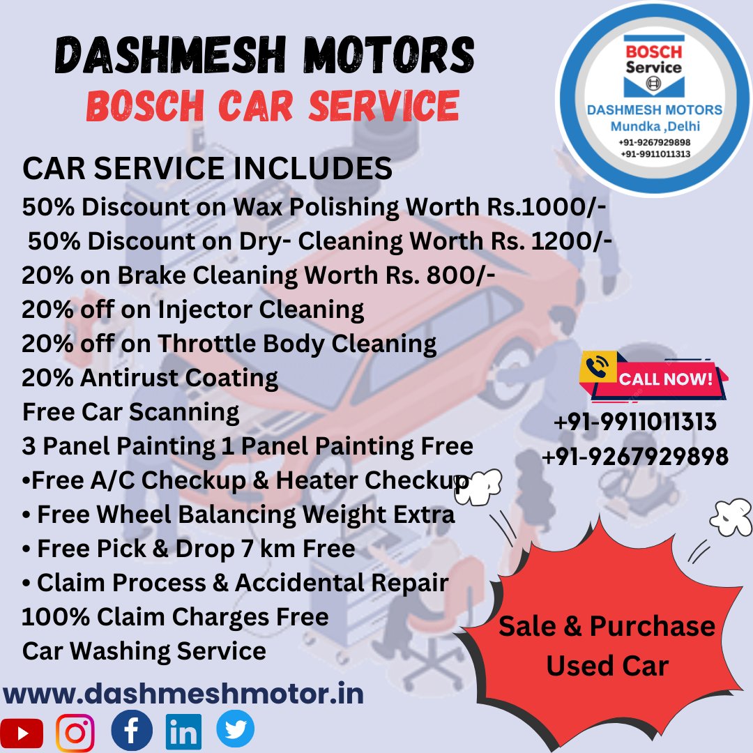 dashmesh_motor's tweet photo. 👉 Car AC service - By Dashmesh Motors
📞+91-9267929898 +91-9911011313
50% Discount on Wax Polishing Worth Rs.1000/-
20% on Brake Cleaning Worth Rs. 800/-
and more .
.
#generalcheckup #car #discount
.
#DashmeshMotors
📧 Dashmeshmotors121@gamil.com
🌐 https://t.co/EMwvNUVUSC https://t.co/P8HH193MTG